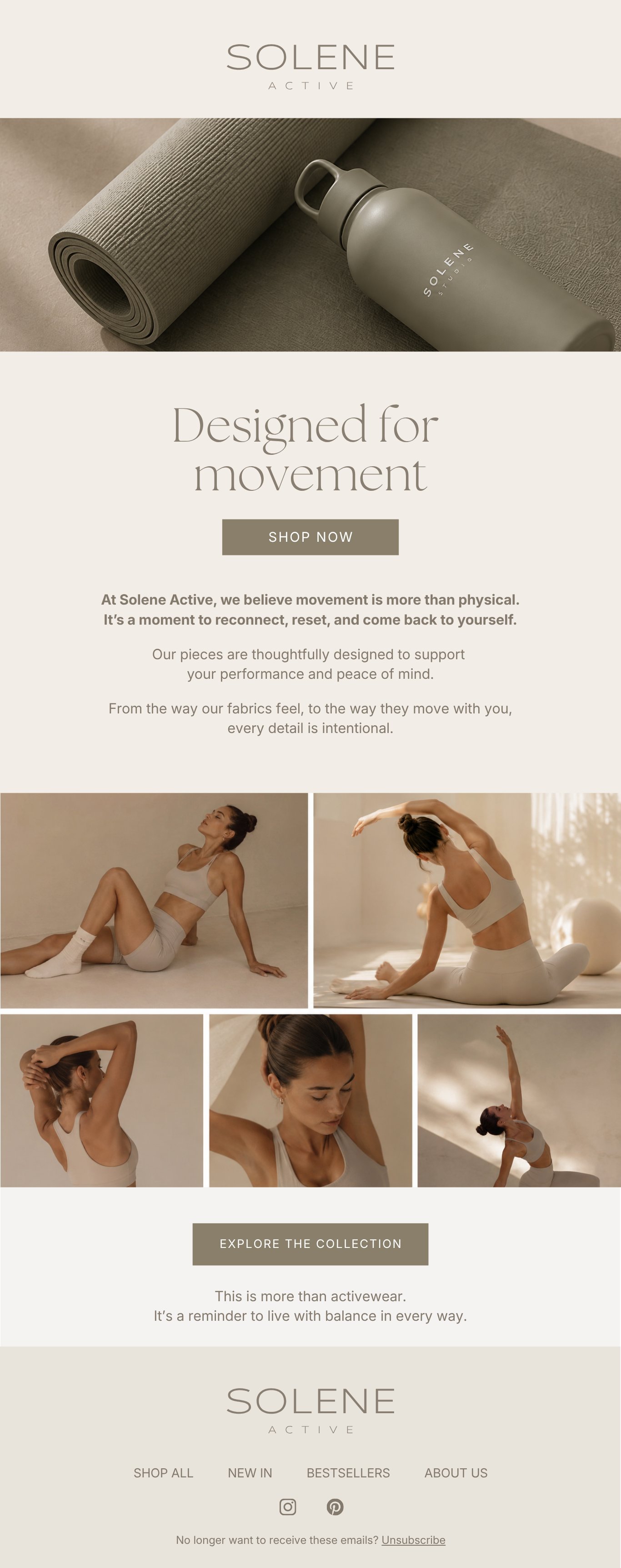 Solene Active editorial campaign